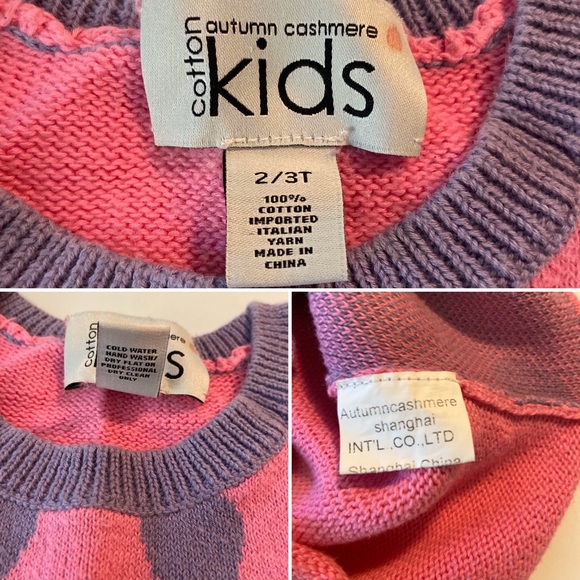 Autumn Cashmere Kids 2/3T Heart Cotton Sweater EUC - Picture 4 of 6